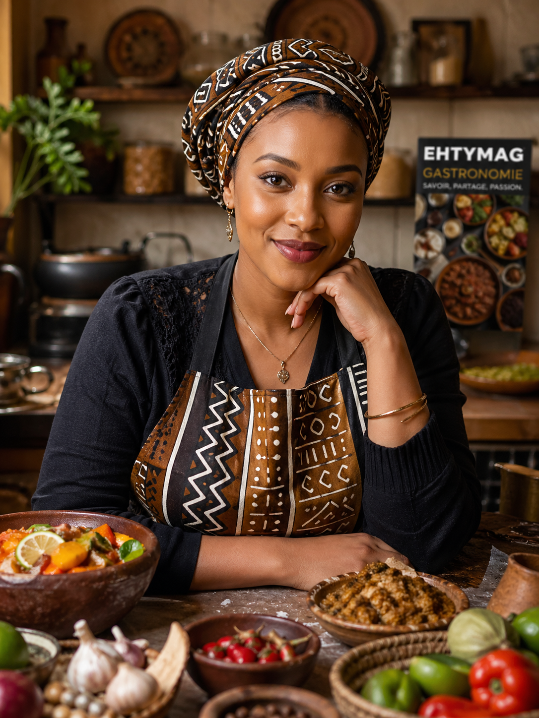 Portrait d'Aïcha Sall, rédactrice culinaire de Recettes-Ehtymag